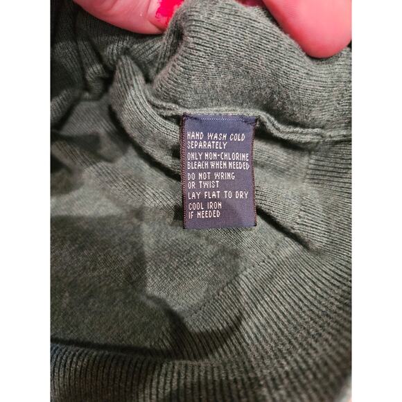 Ralph lauren Pima cotton hunter green mens pullover v neck light sweater large - Picture 4 of 10